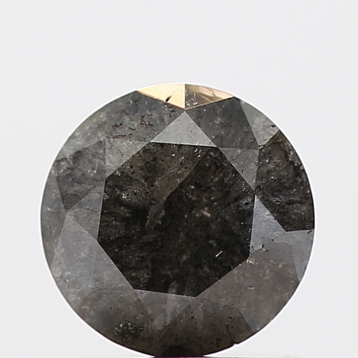 1.07 Carat Fancy Black Round Shape Brilliant Cut Natural Loose Diamond